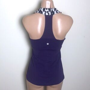 Lululemon Scoop Neck Tank Ikat Purple White Black